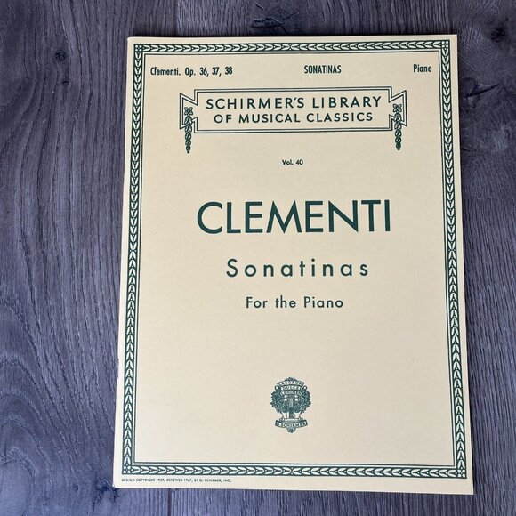 Clemnti Op. 36 37 38 12 Sonatinas Piano Solo Sheet Schirmer’s Library Vol 811 - Picture 2 of 5